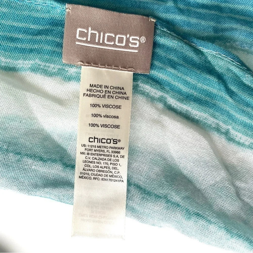Chico's Women's Striped Scarf White&Blue